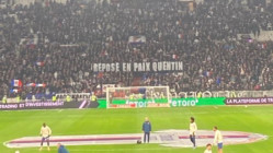 OL-Nice : une banderole en m&eacute;moire de Quentin d&eacute;ploy&eacute;e dans le virage nord