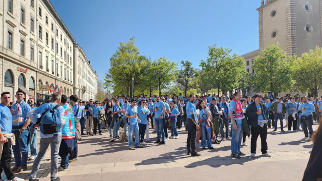 OL-Celta Vigo : les supporters espagnols r&eacute;unis dans le centre-ville de Lyon