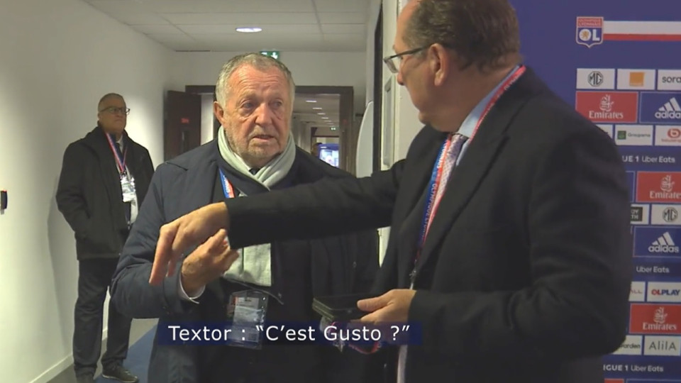 L'anglais hésitant de Jean-Michel Aulas pour expliquer la compo de l'OL à John Textor