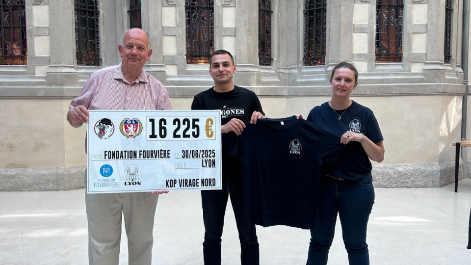 OL : le Kop Virage Nord fait un don de plus de 16 000 euros à la Fondation Fourvière
