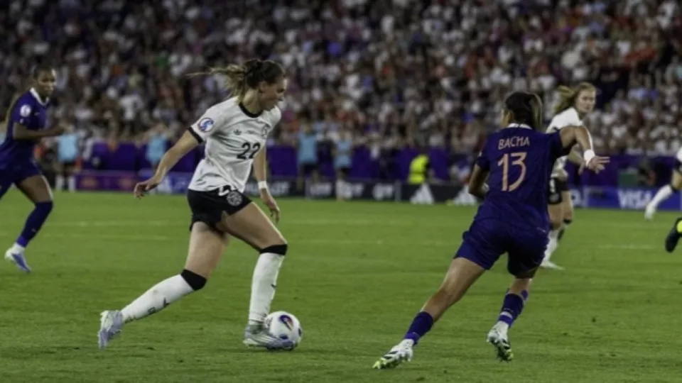 Jule Brand (OL Lyonnes), dernière Lyonnaise en course à l'Euro